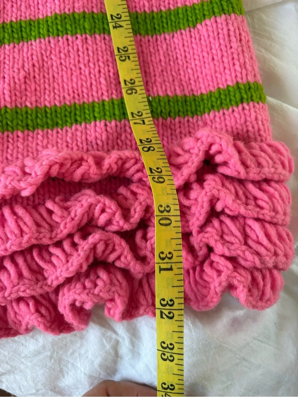 Chilly Dog Bright Pink Green Wool Large Dog Sweater Dress Skirt Floral Warm Cute